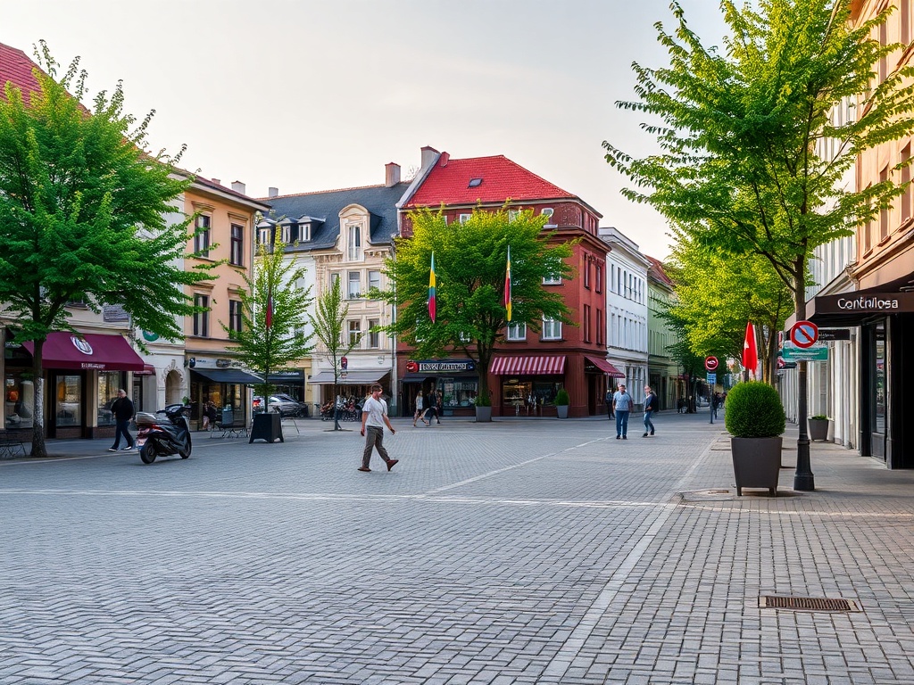 Mapa infrastruktury usługowej w Bielsku Podlaskim, z naciskiem na kluczowe punkty jak banki, szkoły i sklepy.